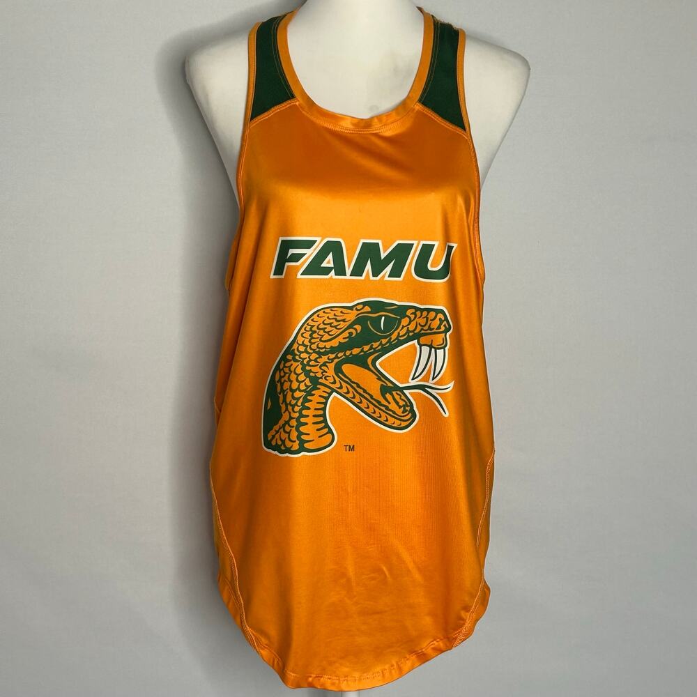 FAMU Rattlers Racerback Tank Top Small Orange Athletic Performance College Tee